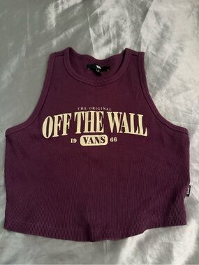 Vans Plum Ribbed Crop Tank with Graphic